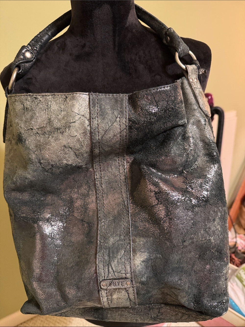 Frye Black Studded Leather Shoulder Bag - Picture 2 of 8